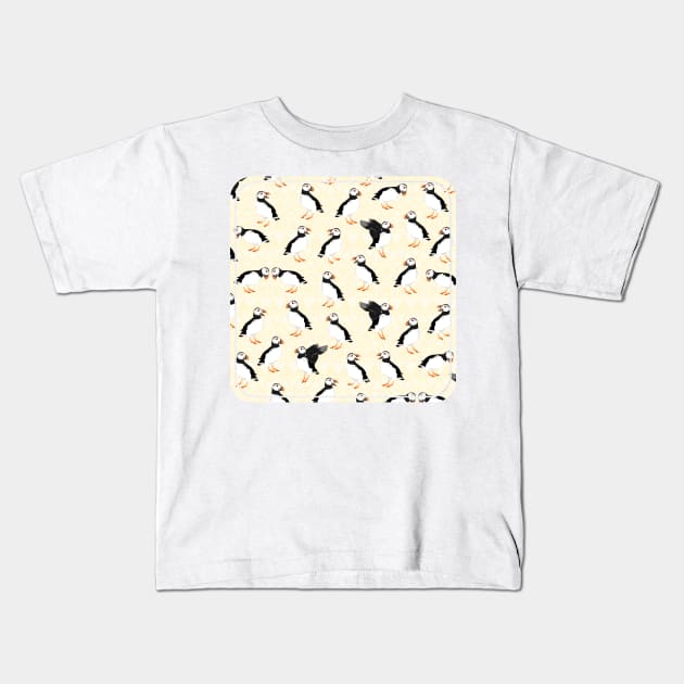 Puffin pattern Kids T-Shirt by mailboxdisco